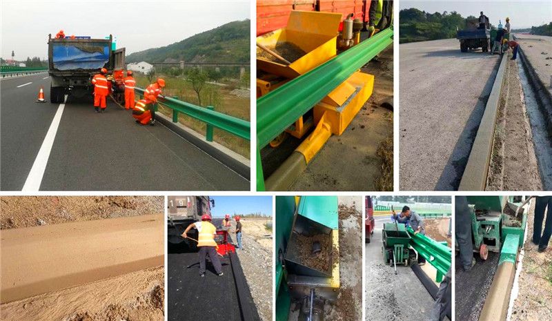 各種攔水帶滑模機施工效果